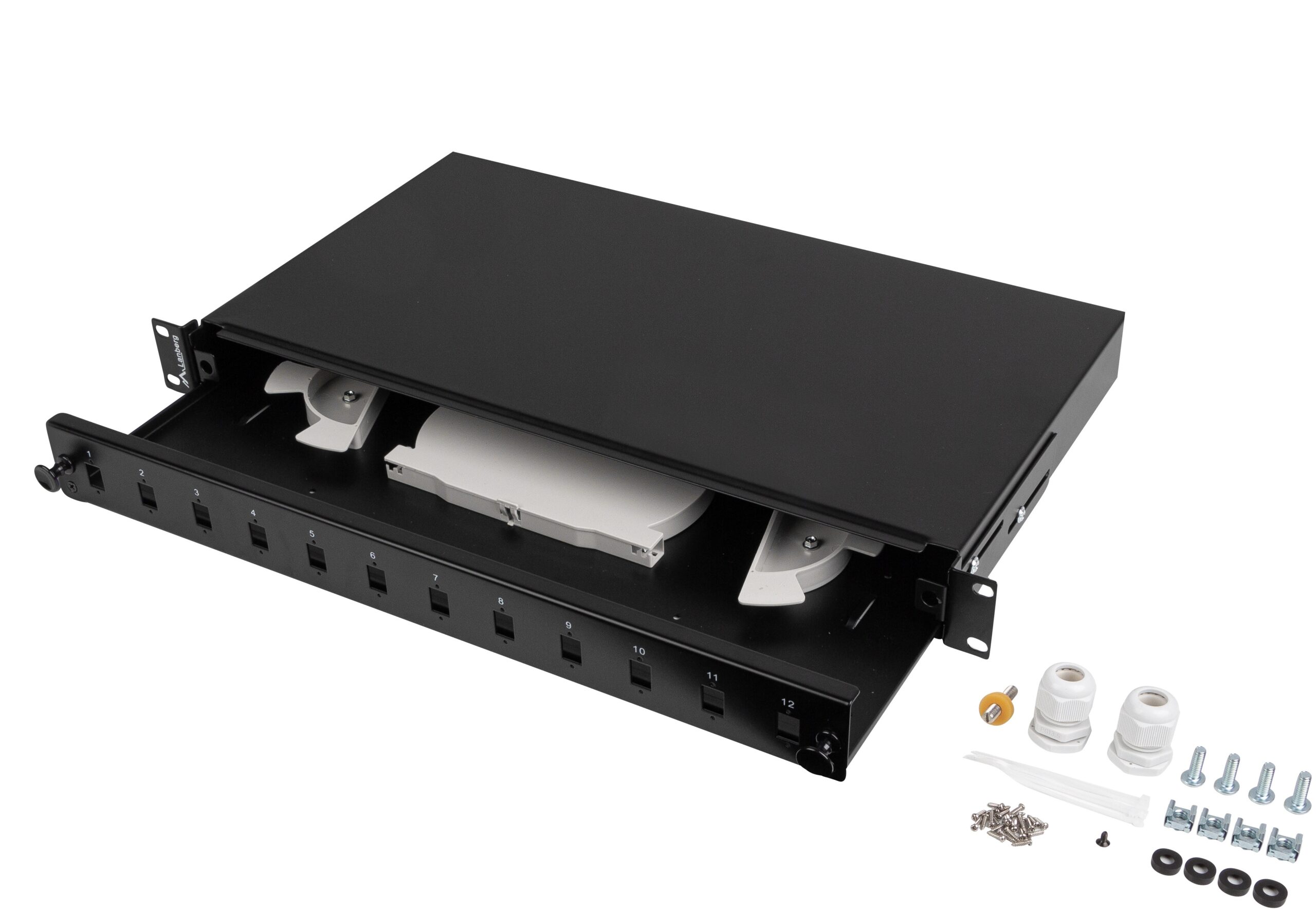 Lanberg Fiber ODF for 12xSC Simplex or 12xLC DUPLEX Adapters R/M Metal