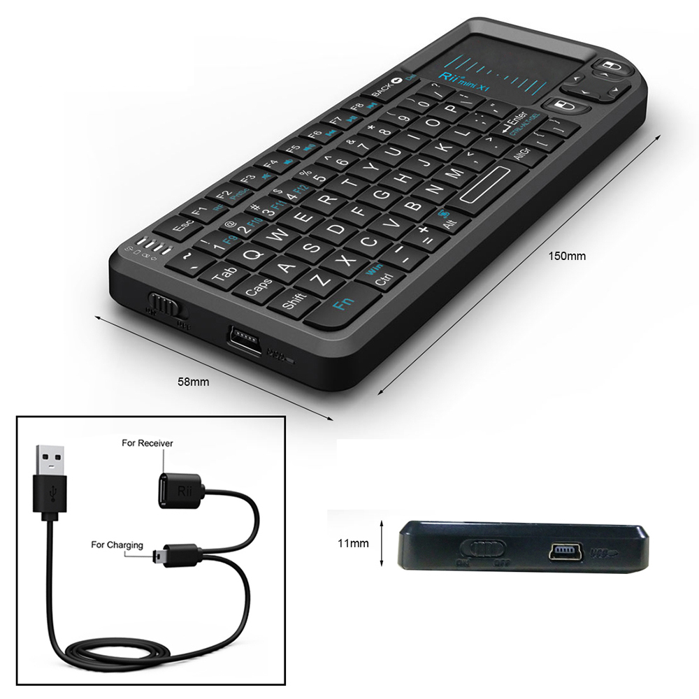 Rii Mini Keyboard Wireless 2.4GHz with Touchpad X1 - Image 3