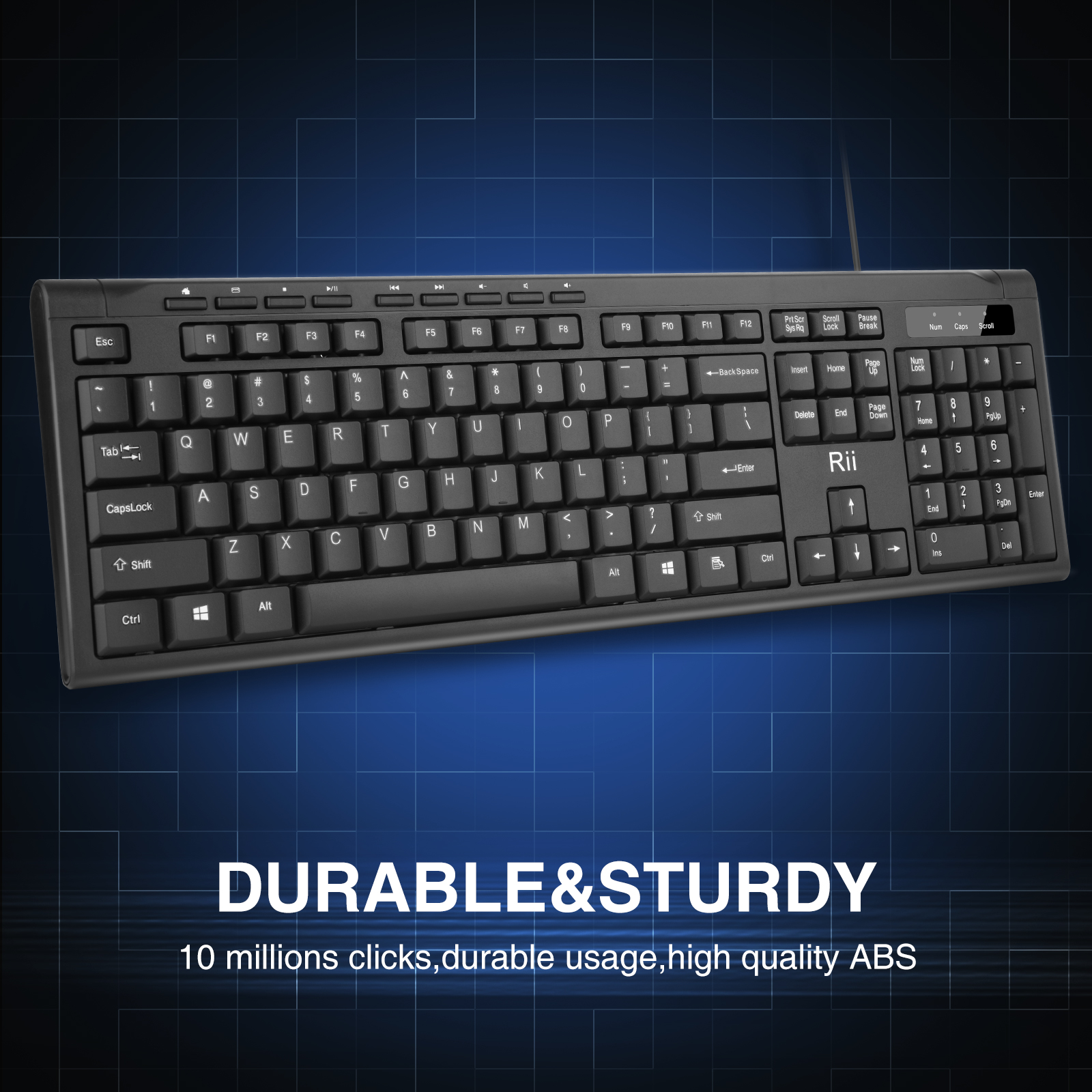 Rii Keyboard Wired Ultra-Slim Silent Full Sized RK907 - Image 6