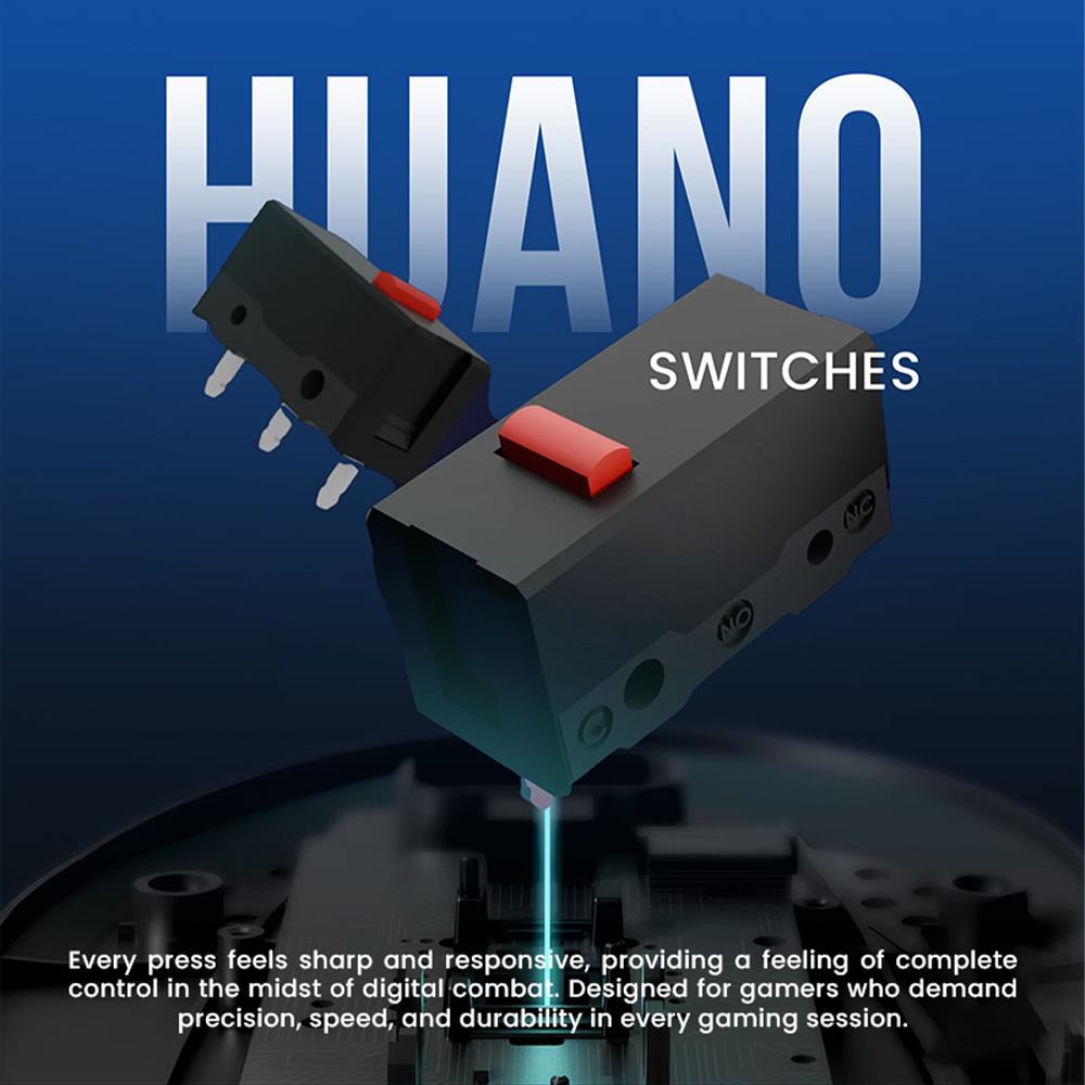 Armaggeddon Gaming Mouse Wired 12000CPI Silent , HUANO Switches FALCON V STEALTH Black - Image 3