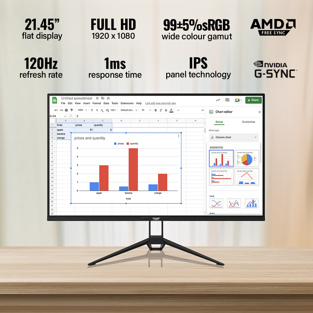 Armaggeddon Gaming Monitor 22'' FHD 120Hz 1ms PXP22G Black - Image 11