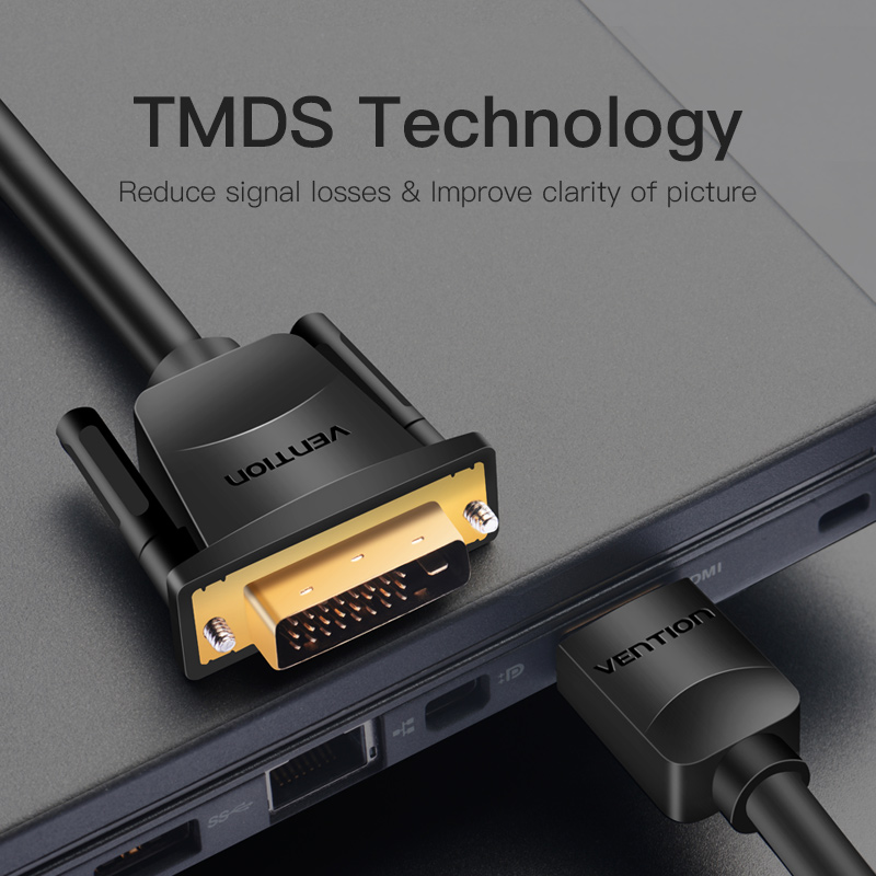 Vention HDMI Cable to DVI 24+1 BiDirection 1.0m ABFBF - Image 3