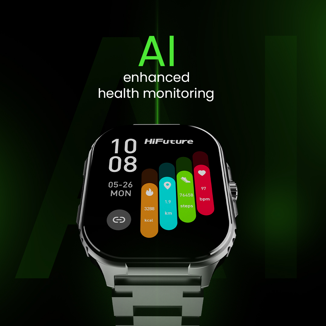 HiFuture Luxury Sport SmartWatch ULTRA 3 Pro Stainless Steel AMOLED Black - Image 4