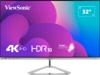 Viewsonic Monitor VX 32'' 4K UHD HDR10 IPS Frameless Stylish Design Speakers Dual HDMI/DP VX3276-4K-mhd