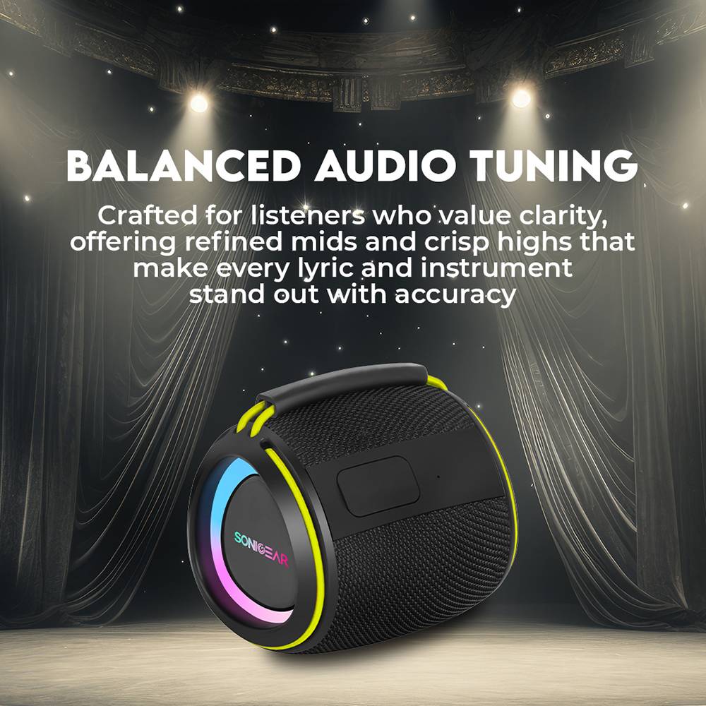 SonicGear Portable Speaker TWS BT/USB/FM/RGB IPX5 10W SONICGO! BOOM 2 - Image 11