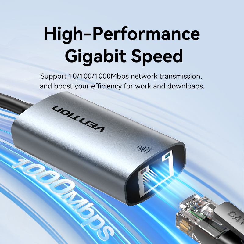 Vention Converter USB-A to Gigabit LAN Aluminium Grey CEZHB - Image 3
