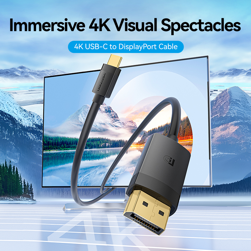 Vention Converter USB-C to DisplayPort Cable 4K60Hz 2.0m CRJBH - Image 2