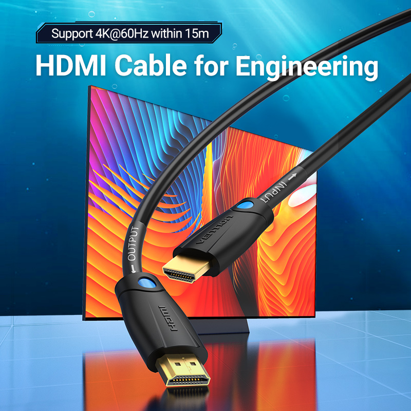 Vention HDMI Cable 2.0 4K60Hz Pro Industrial 15.0m Black AAMBN - Image 2