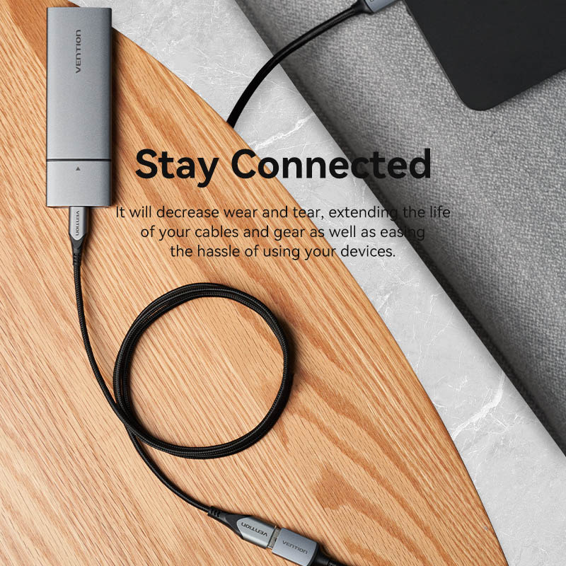 Vention IT Cable USB-A 3.0 M-F Extension Braided Aluminium 2.0m Grey CBLHH - Image 7
