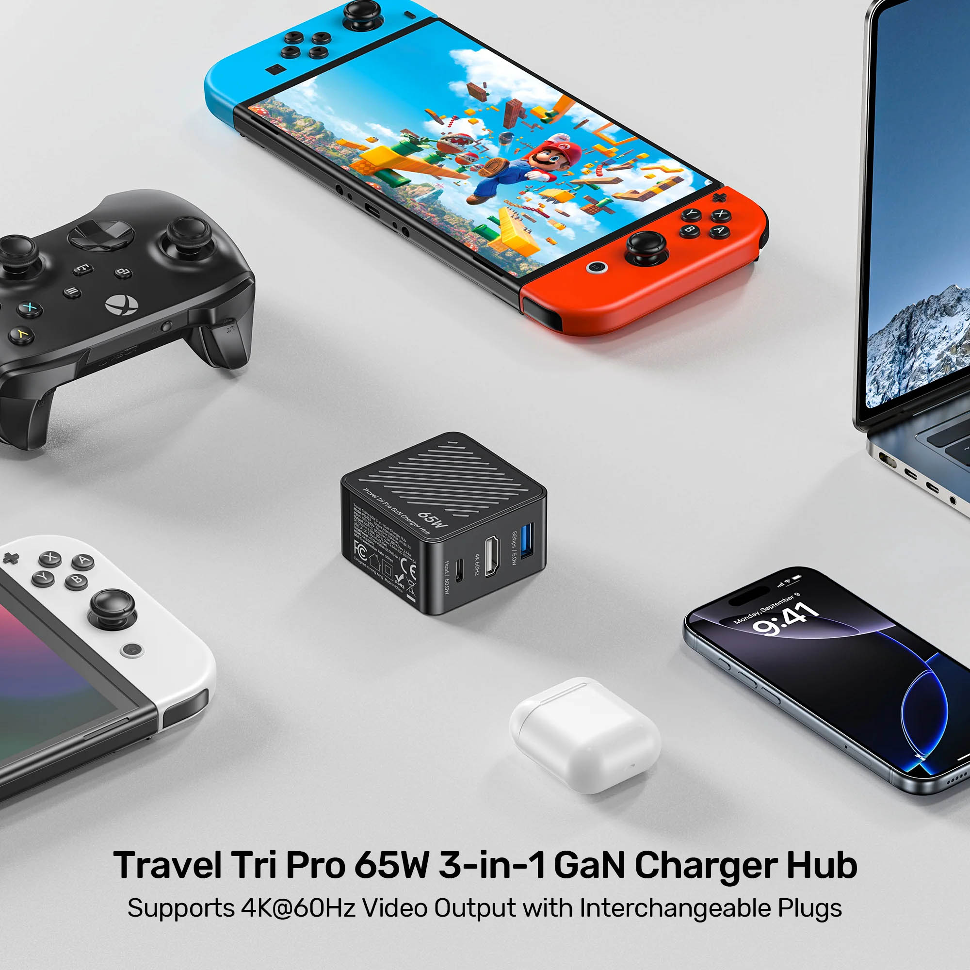 Unitek Charge Wall Travel GaN 65W USBCx1 USBAx1 HDMIx1 P1242 Black - Image 6