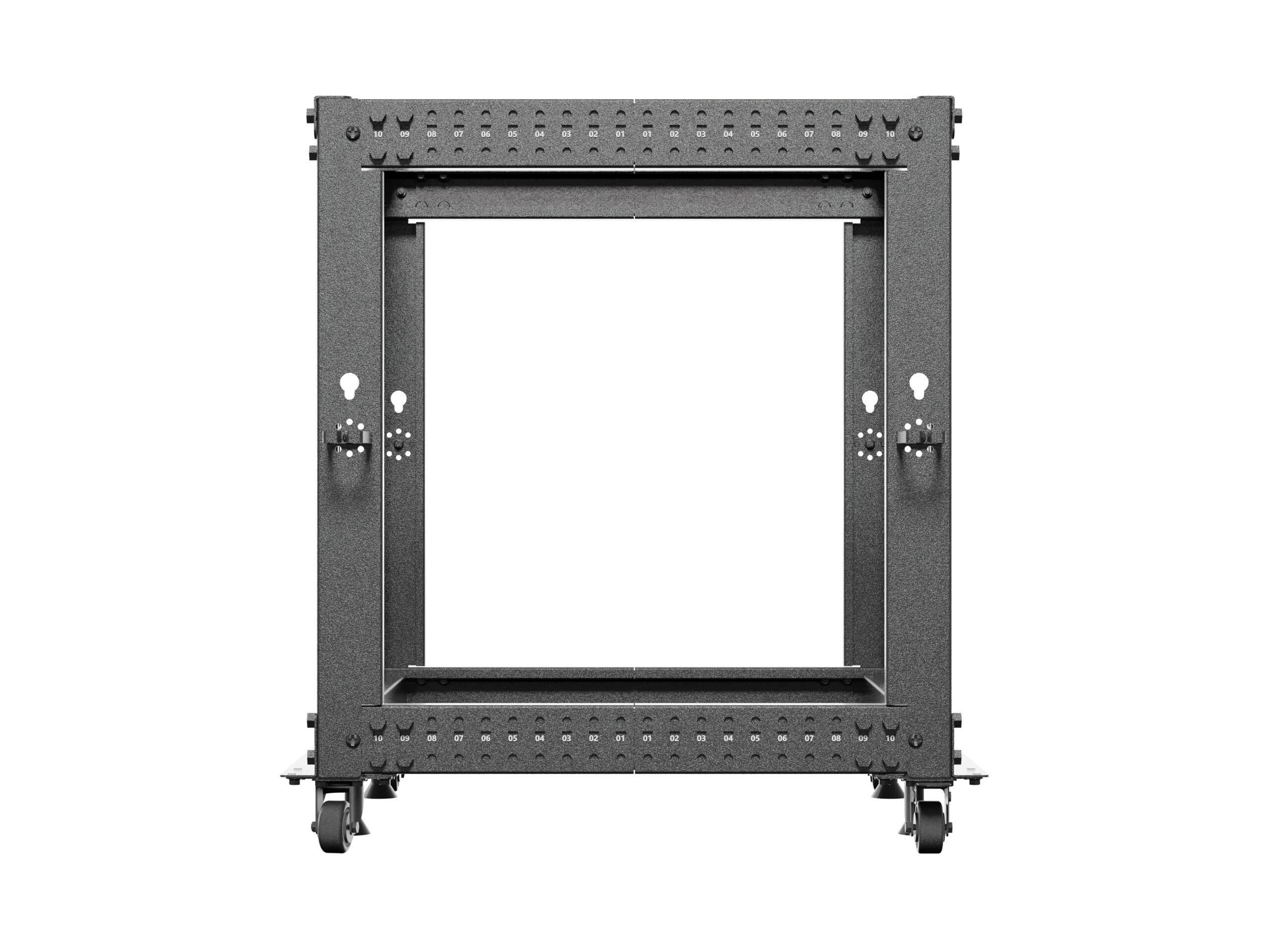 Lanberg Open Rack 19" 12U Adj.Depth 600-1000mm Black - Image 4