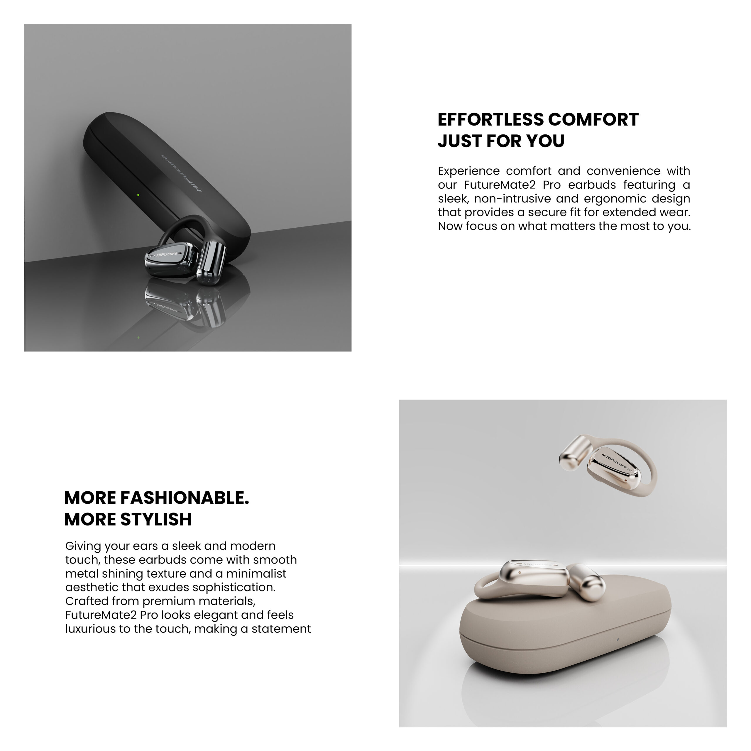 HiFuture Headphones Open Ear FutureMate 2 PRO Black - Image 4