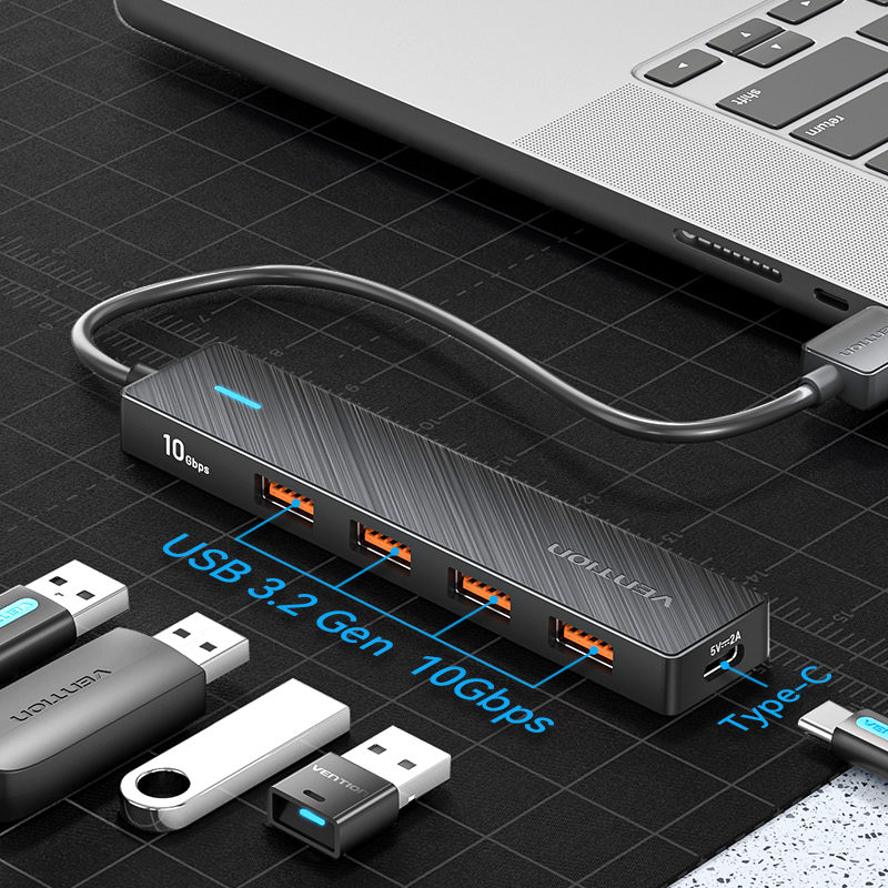 Vention IT HUB USB-A 3.2 4xA + USB-C Power Port CHOBB - Image 5