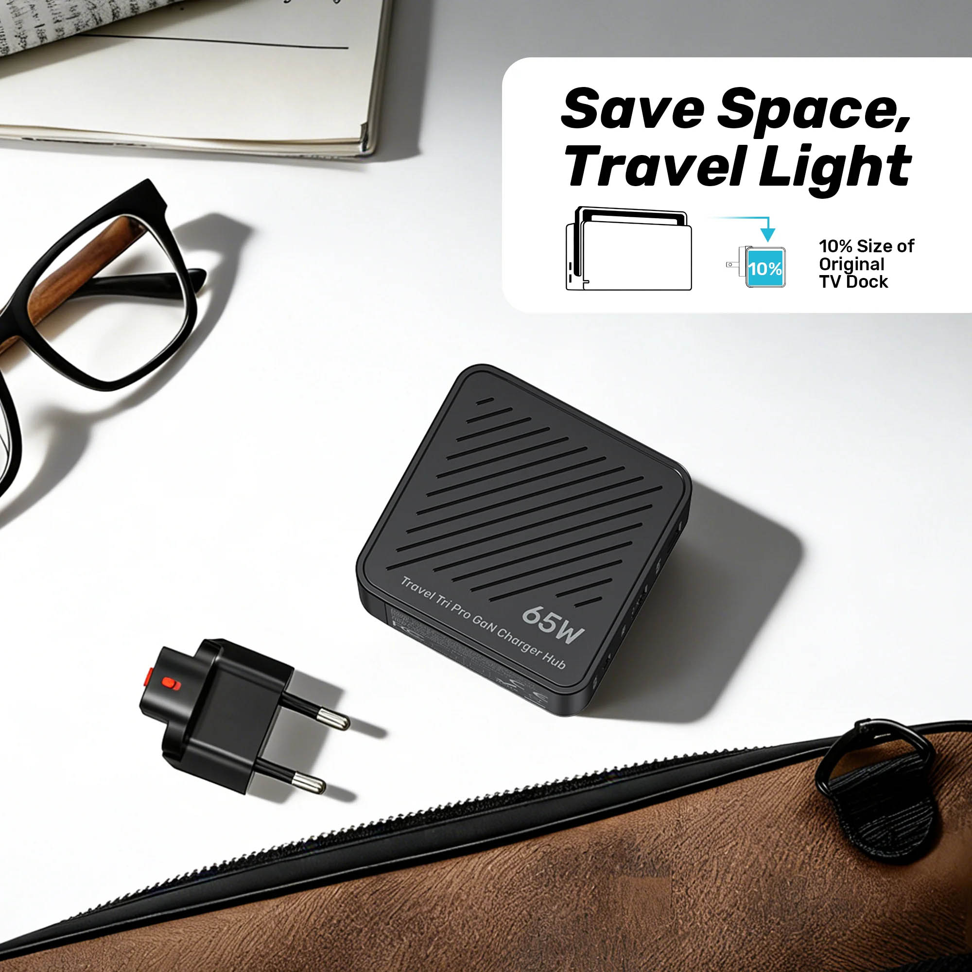 Unitek Charge Wall Travel GaN 65W USBCx1 USBAx1 HDMIx1 P1242 Black - Image 7