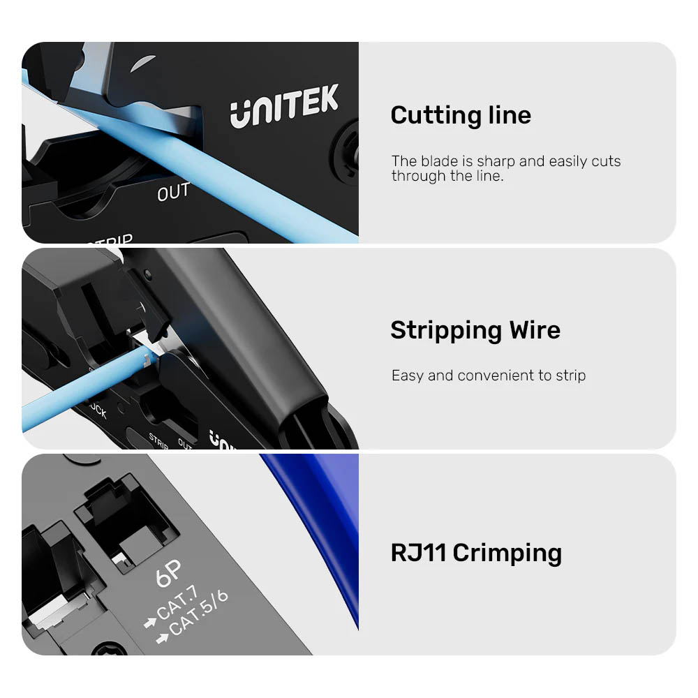 Unitek Network Tools Crimping & Multifunction for RJ45 8P/6P OT139ABL01 - Image 5