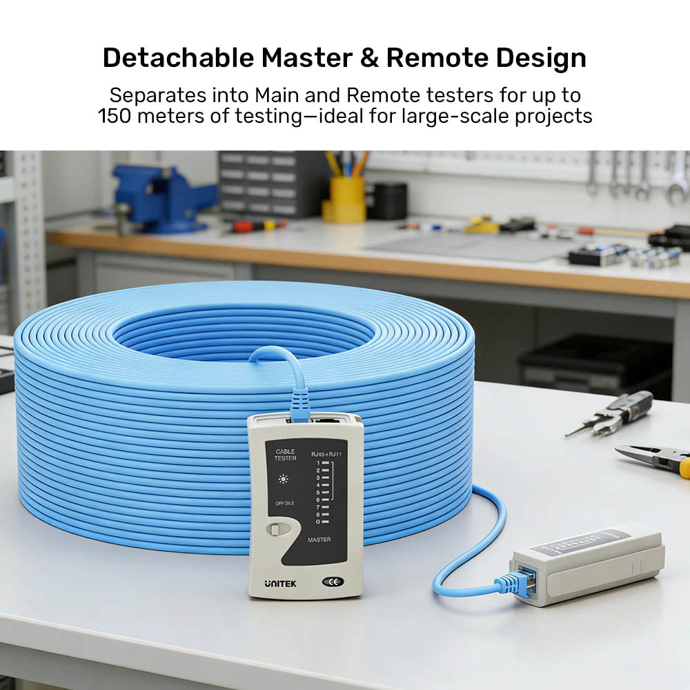 Unitek Network Tools Cablet Tester for RJ45/RJ11 OT140AGY01 - Image 5