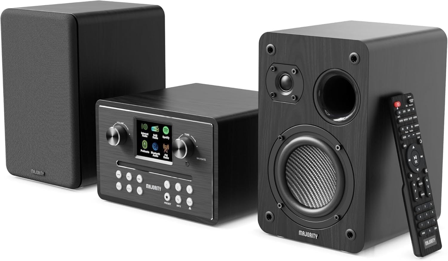 Majority HOMERTON Mini HiFi System with 2x60W Speakers