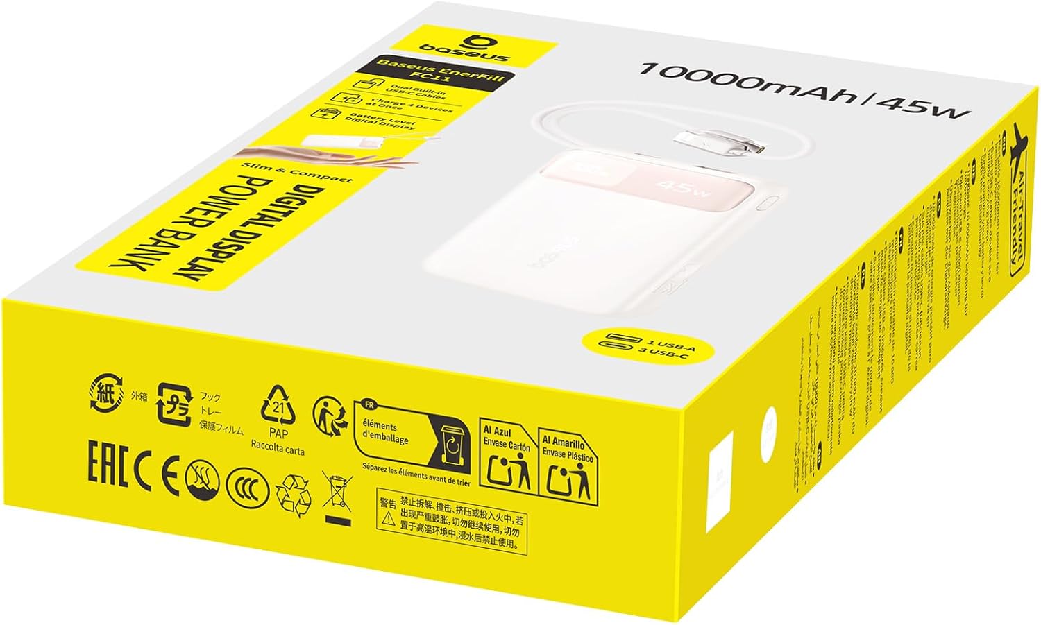 Baseus Powerbank 45W 10000mAh + Display EnerFill FC11 Beige - Image 9