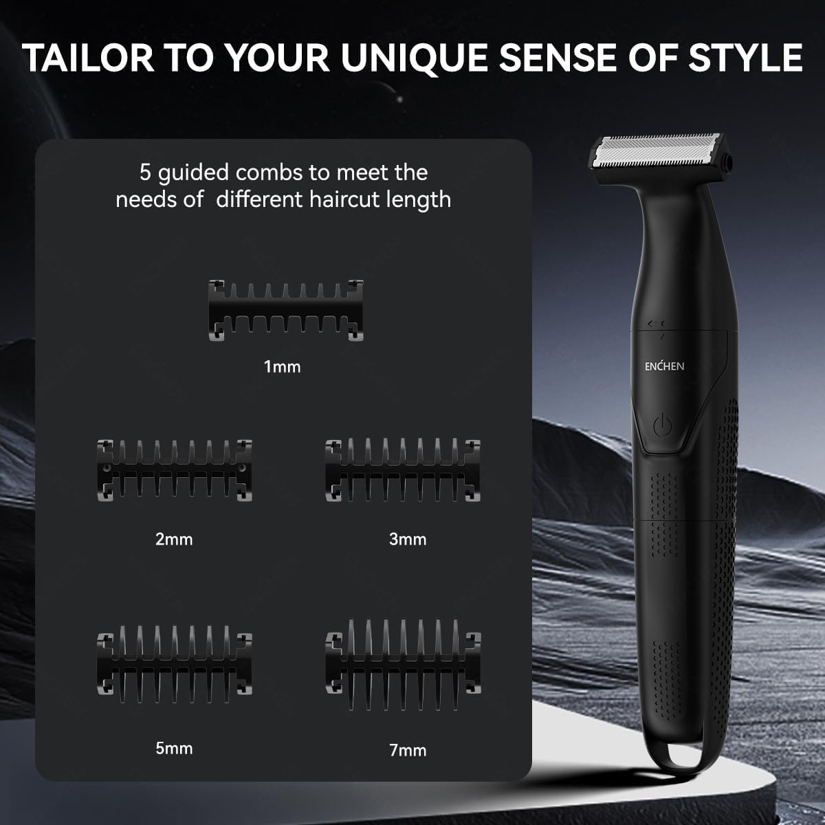 Enchen Body Hair Trimmer SPARK 5 USB-C 800mAh Black - Image 8