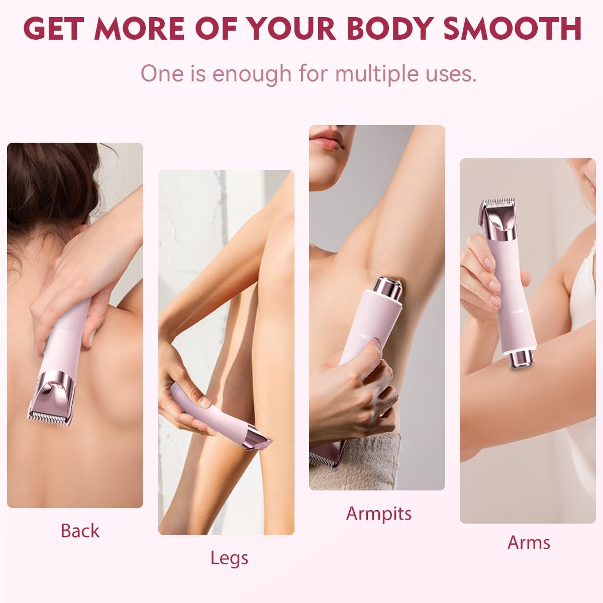 Enchen Body Hair Trimmer A4 USB-C 400mAh Pink - Image 4