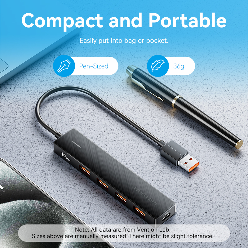 Vention IT HUB USB-A 3.2 4xA + USB-C Power Port CHOBB - Image 6