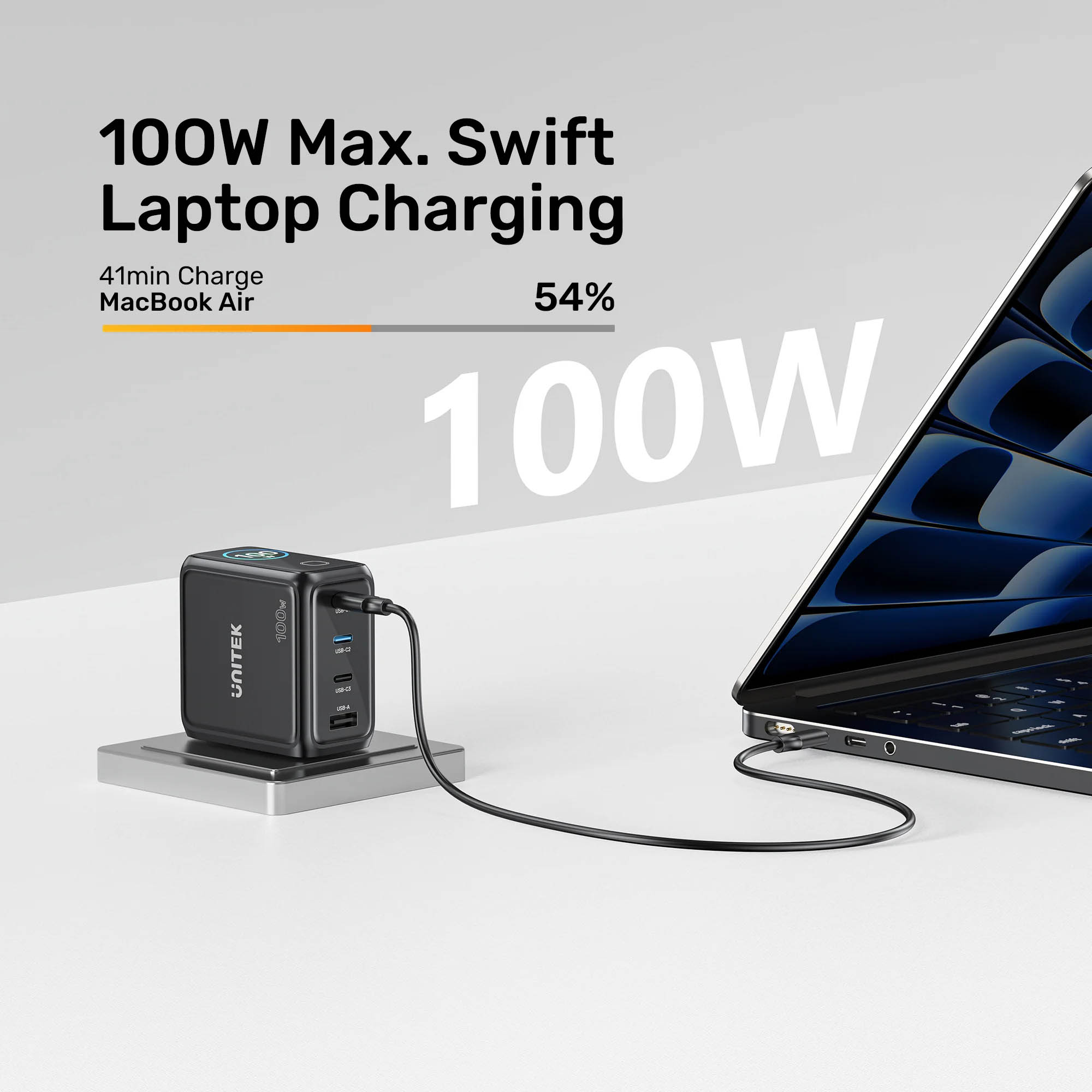 Unitek Charge Wall GaN 100W USBCx3 USBAx1 UK P1131 Black - Image 4
