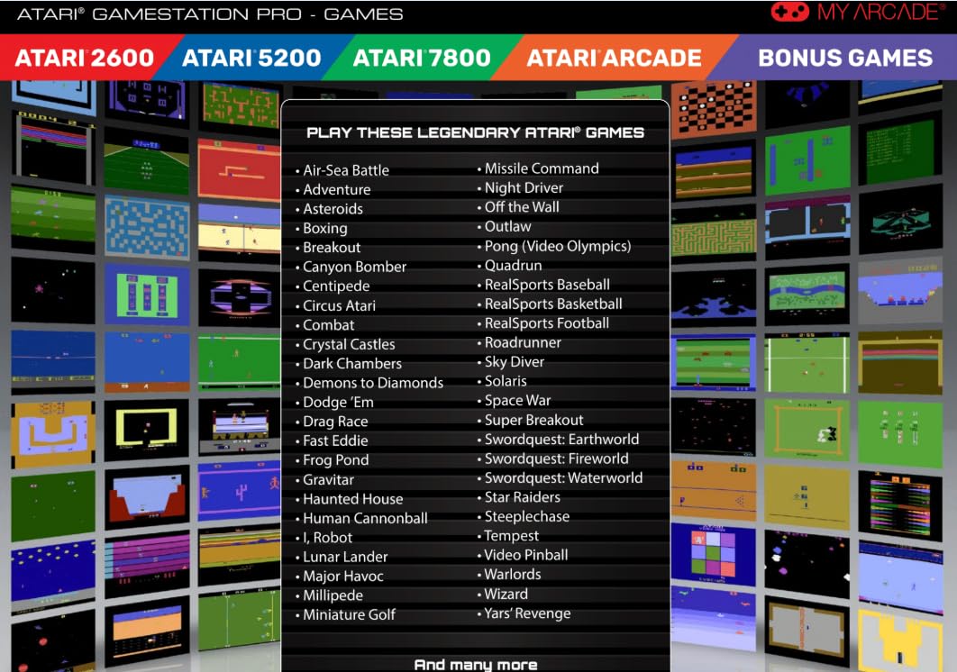 My Arcade GAMESTATION PRO ATARI, Wireless Joysticks, RGB LED Lights, With 200+ Games - Image 8