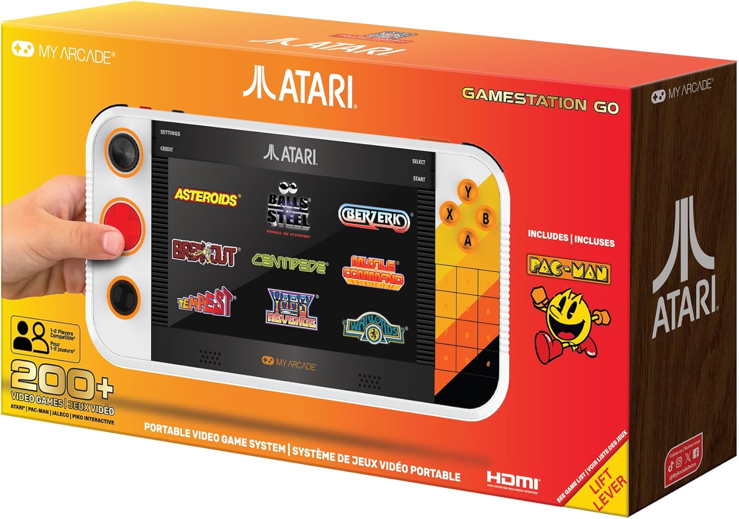My Arcade GAMESTATION GO ATARI, Wifi, Rechargeable Battery, Over 200+ Preloaded Retro Video Games - Image 7