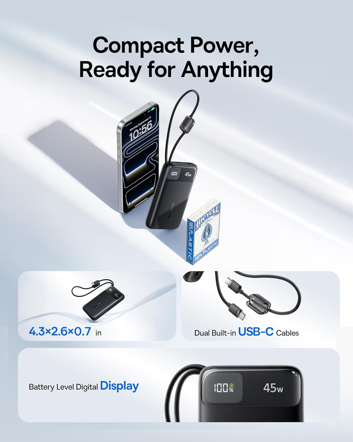 Baseus Powerbank 45W 10000mAh + Display EnerFill FC11 Black - Image 6