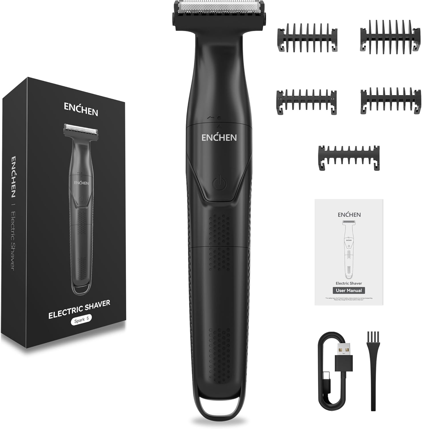 Enchen Body Hair Trimmer SPARK 5 USB-C 800mAh Black - Image 10
