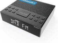 Majority KNAPWELL Bedside FM/DAB Radio Clock with Dual Alarm Bluetooth & USB Phone Charging