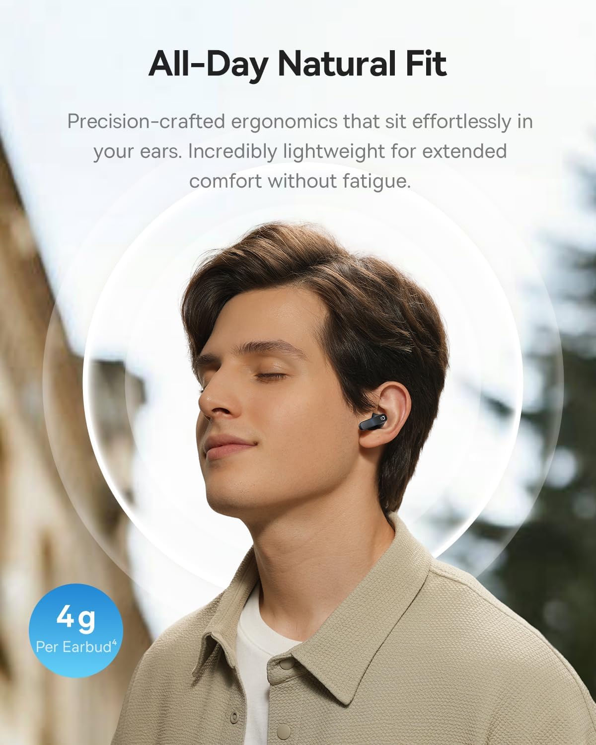 Baseus Headphones In Ear TWS Semi-in-Ear, ANC, LDAC ,Bass BS1 White - Image 6