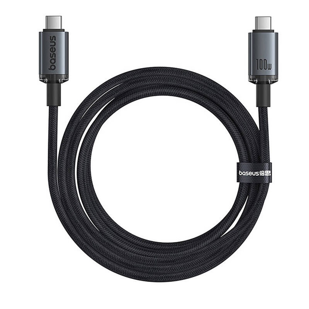 Baseus Crystal Shine USB 3.2 Full-Featured Fast-Charging Data Cable USB-C to USB-C 100W 1.5m 20Gb Cluster Black