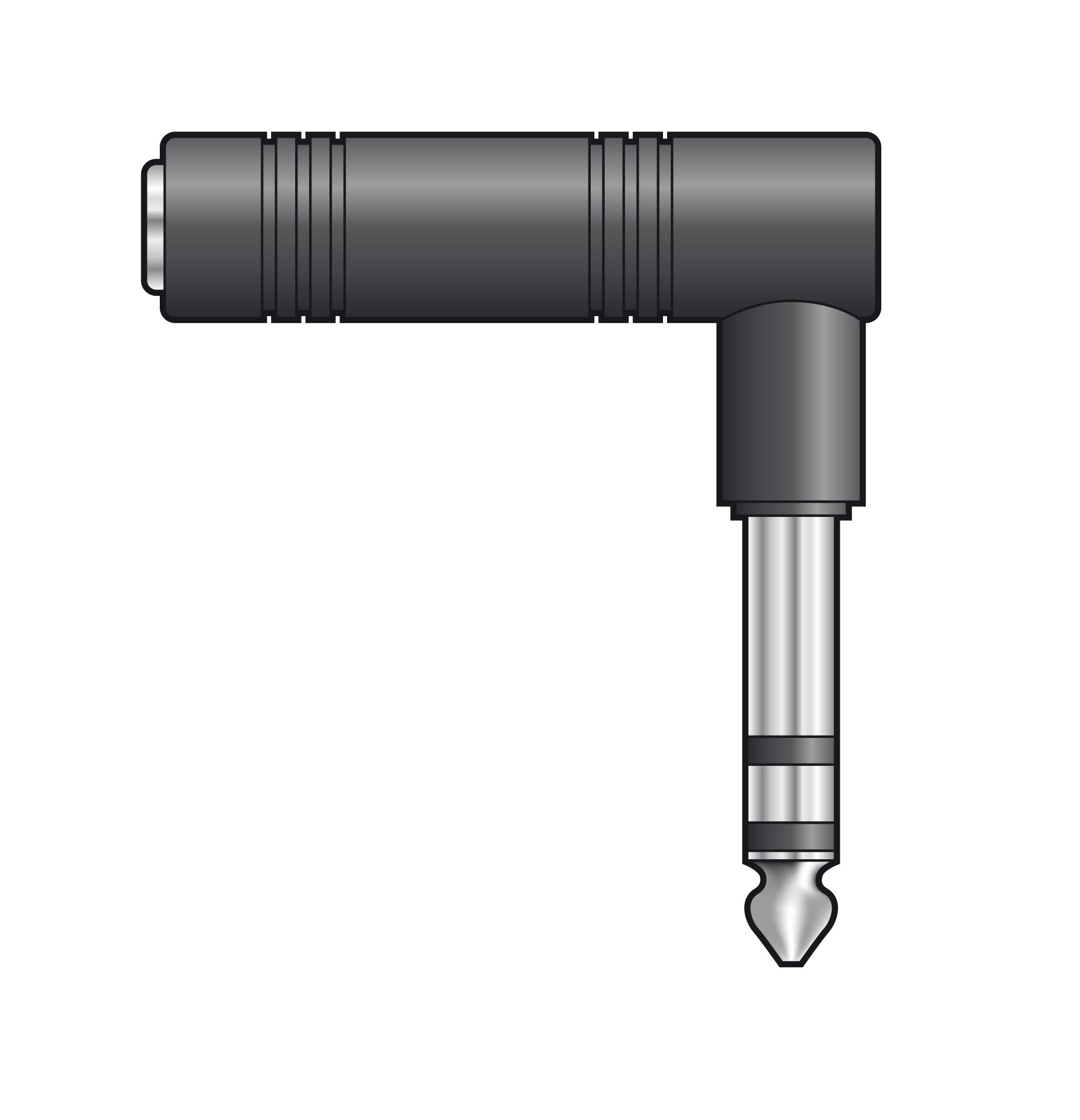 QTX Adaptor 6.3mm Right Angle Female to Male 758.334UK