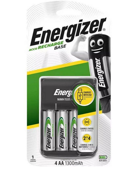Energizer Charger for AA/AAA Rechargeable Batteries Includes 4x 1300 AA Batteries