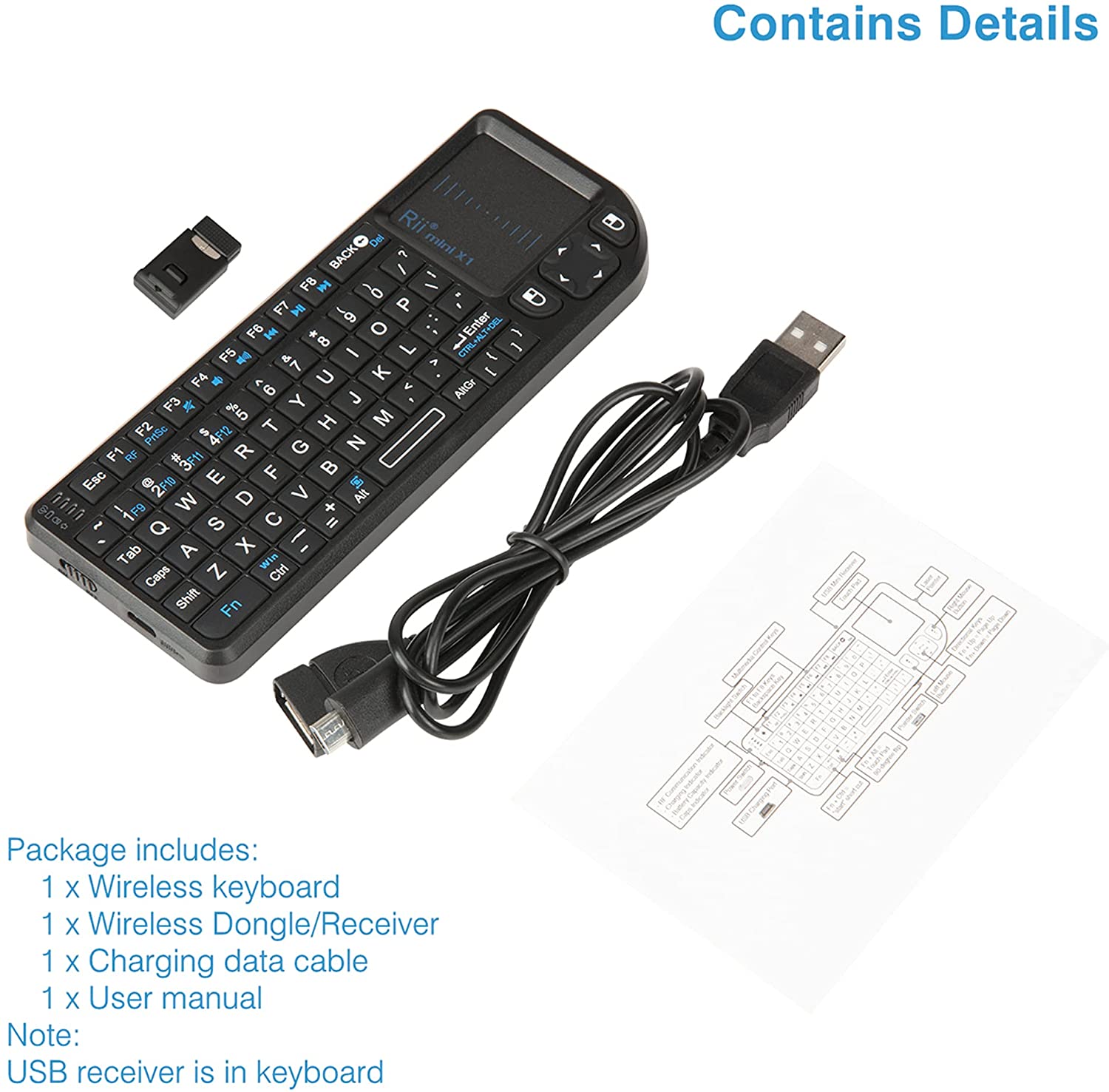 Rii Mini Keyboard Wireless 2.4GHz with Touchpad X1 - Image 7