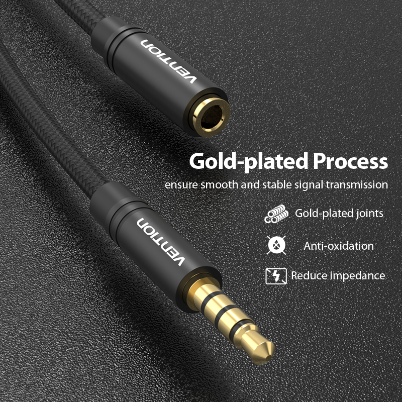 Vention AUDIO 3.5mm M-F Extension Cable Metal & Braided 2.0m BHBBH - Image 7