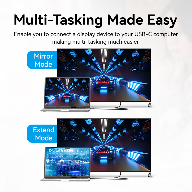 Vention Converter USB-C to DisplayPort Cable 4K60Hz 2.0m CRJBH - Image 5