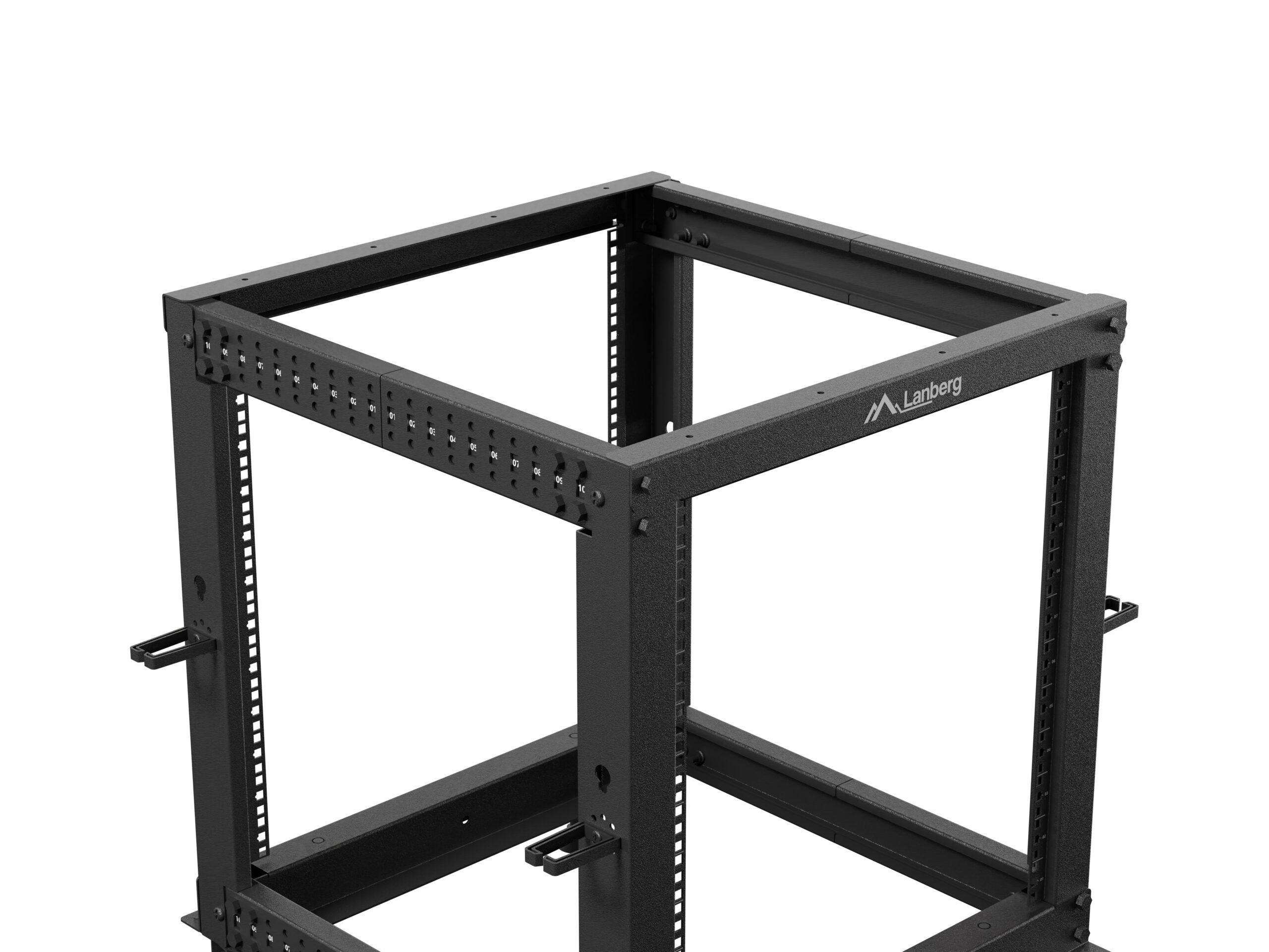 Lanberg Open Rack 19" 12U Adj.Depth 600-1000mm Black - Image 7