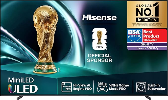 Hisense 100U7Q 100'' 4K Smart QLED MINI LED 144hz TV