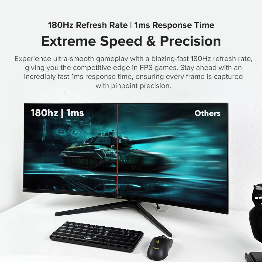 Armaggeddon Gaming Monitor 34'' Curved 1800R 3.5K 180Hz 1ms XC34UWQHD Super 180 Black - Image 8