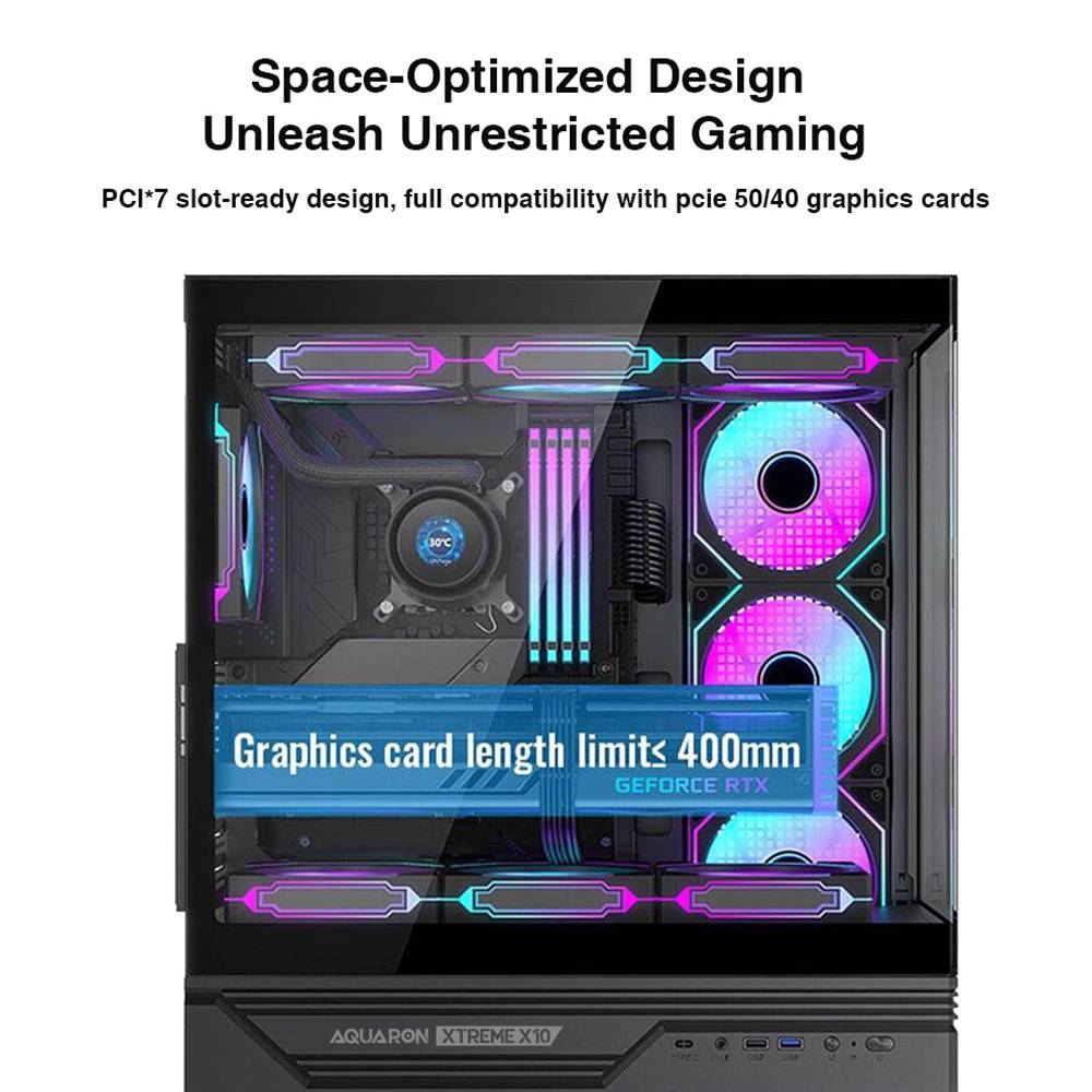 Armaggeddon Gaming Case ATX AQUARON XTREME X10 With 10x ARGB Fans - Image 6