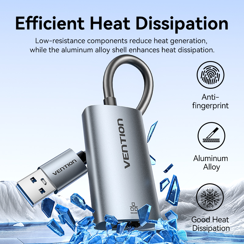 Vention Converter USB-A to Gigabit LAN Aluminium Grey CEZHB - Image 6