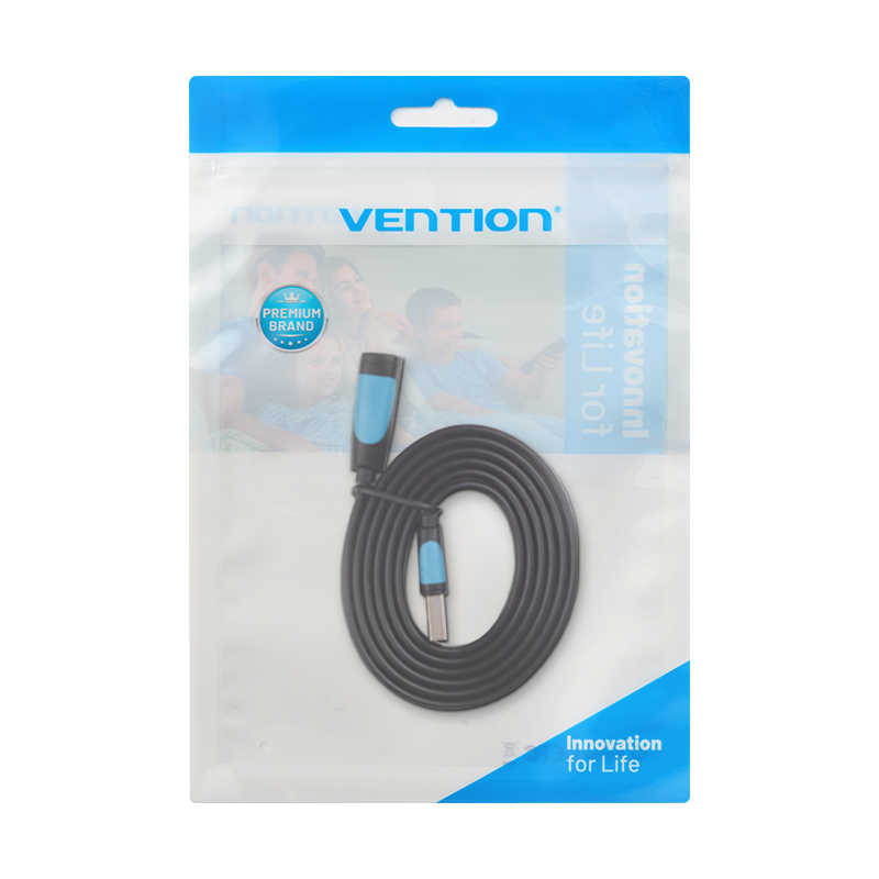 Vention IT Cable USB-A 3.0 M-F Extension Flat 1.0m Black VAS-A13-B100 - Image 8