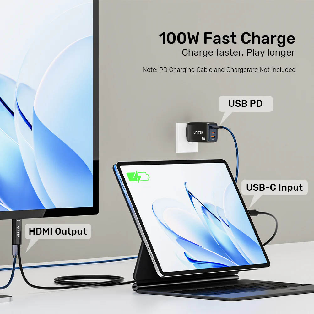 Unitek Converter USB-C to HDMI Cable 4K60Hz 2.0m + PD100W V1439A - Image 9
