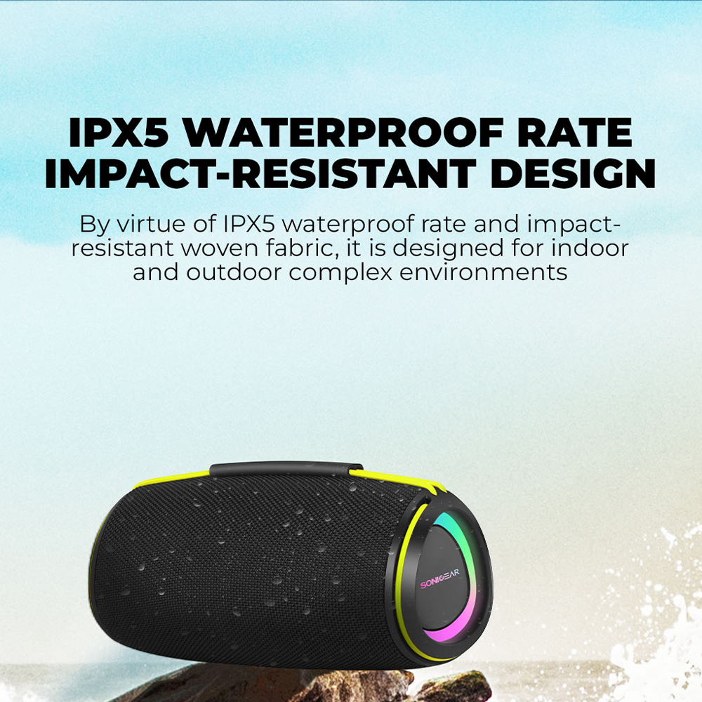 SonicGear Portable Speaker TWS BT/USB/FM/RGB IPX5 30W SONICGO! BOOM 6 - Image 9