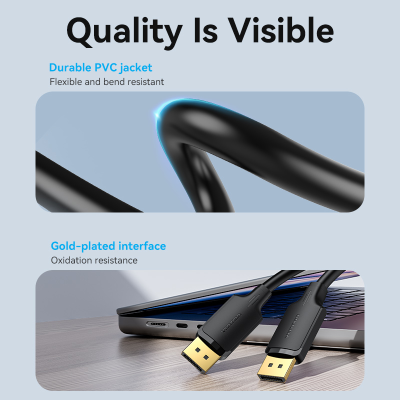 Vention DisplayPort Cable DP1.2 4K60Hz 1.0m HAKBF - Image 8