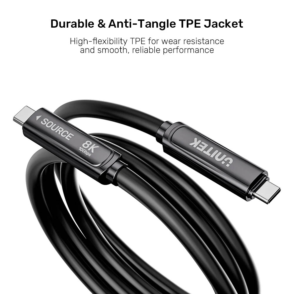 Unitek UC USB-C Fiber Optic 8K Cable 10Gbps 60W PD 15.0m C14178A-15M - Image 9