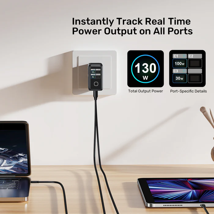 Unitek Charge Wall GaN 140W USBCx3 USBAx1 UK P1132 Black - Image 7