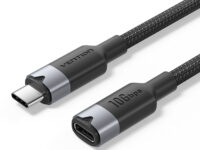 Vention IT Cable USB-C 3.2 Gen2 M-F 1.0m Braided Aluminum Black TRFBF